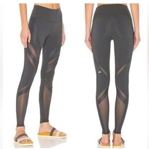 Alo Dark Grey Leggings with Mesh